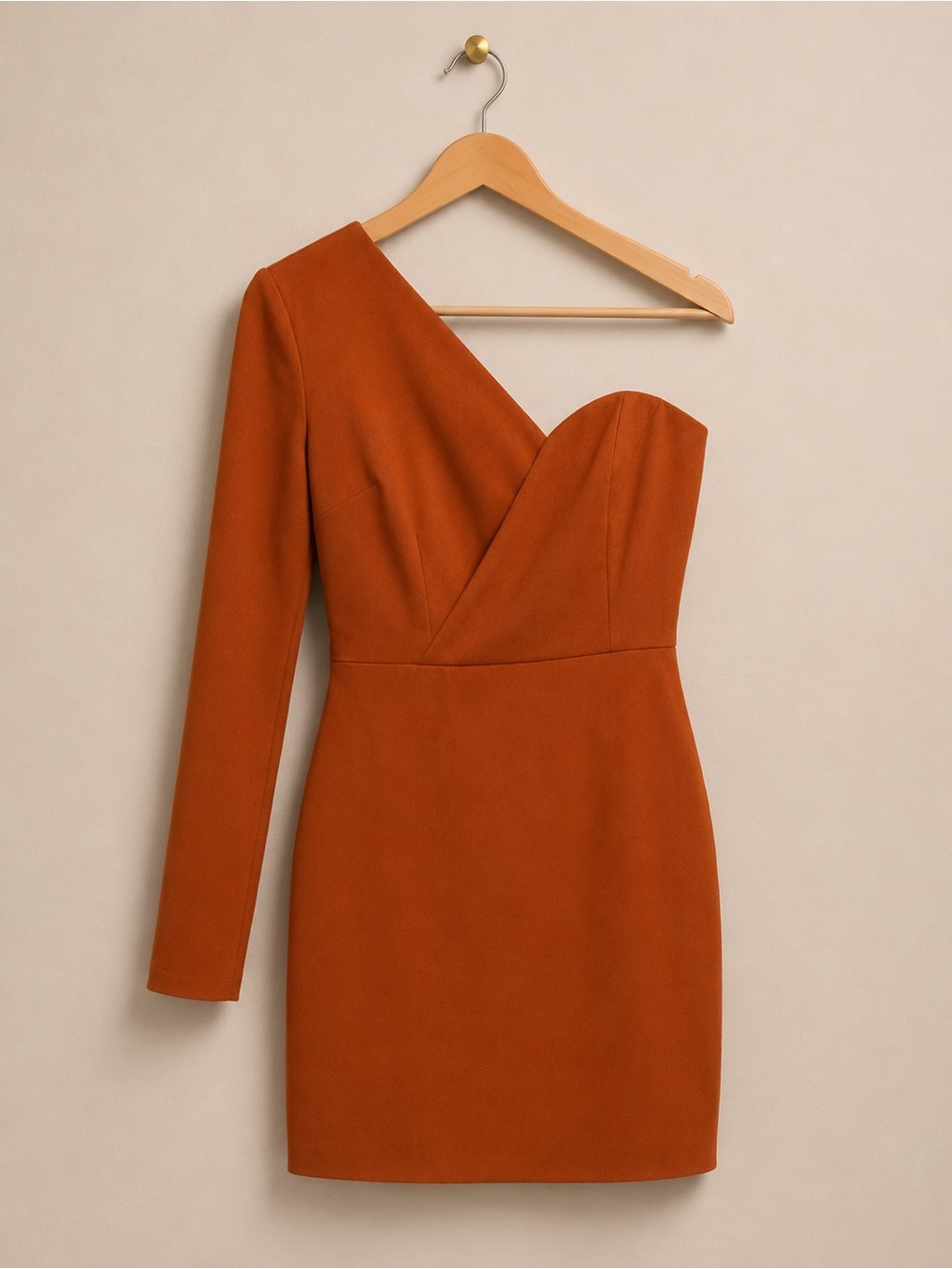 DO+BE One Shoulder Rust Cocktail Dress Medium